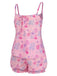 [Prévente] Ensemble pyjama rose avec nœud et animaux marins années 60
