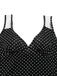 [Prévente] Chemise de nuit noire à pois à volants et bretelles en dentelle des années 1950