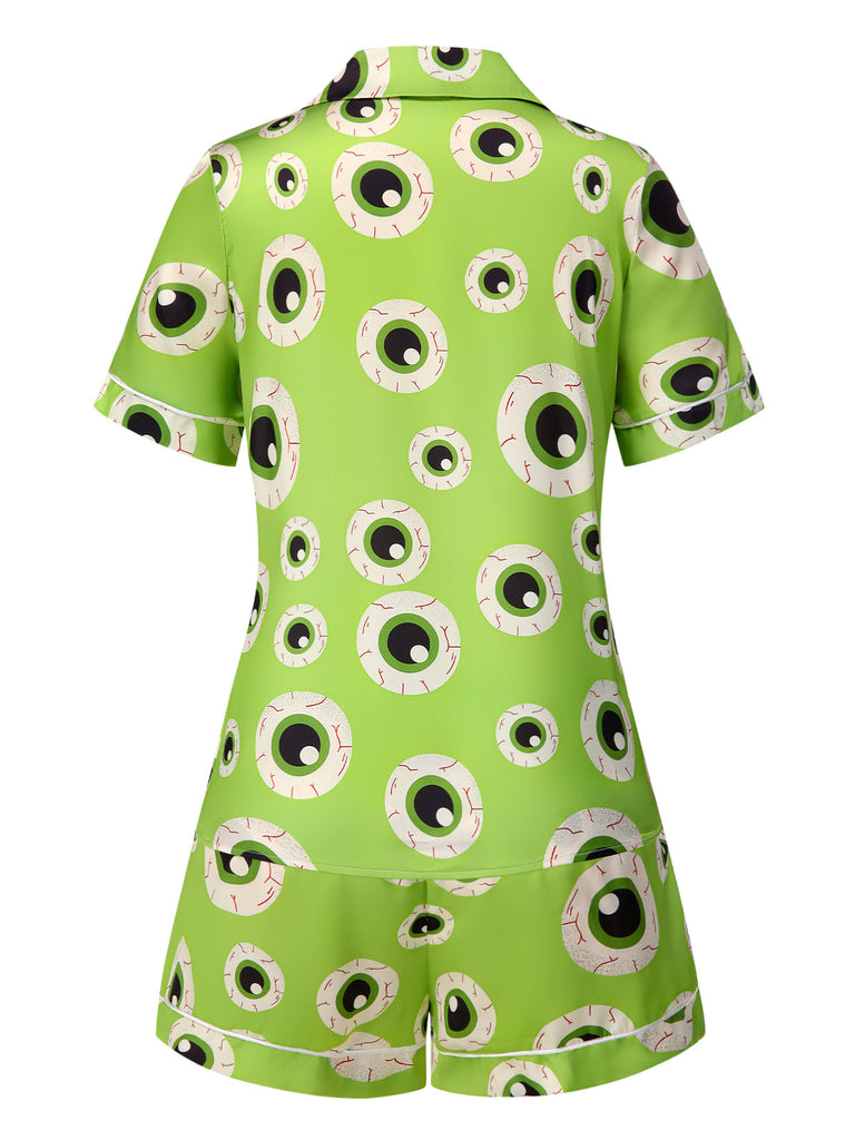 [Prévente] Ensemble pyjama vert à revers pour Halloween des années 1970