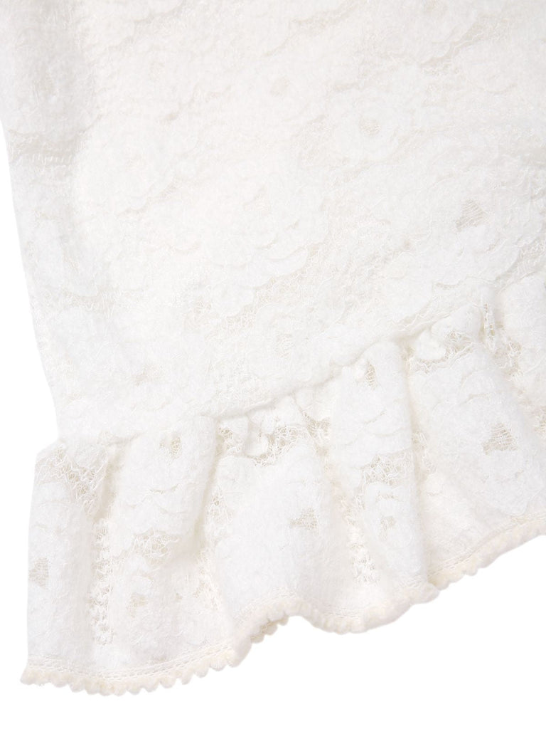 [Prévente] Chemise de nuit blanche en dentelle fleur années 1930