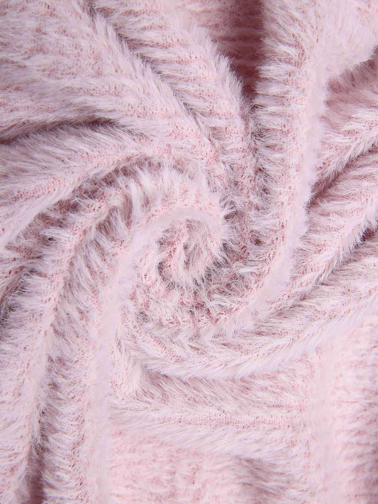 [Prévente] Pyjama à capuche rose avec oreilles de lapin en peluche années 50