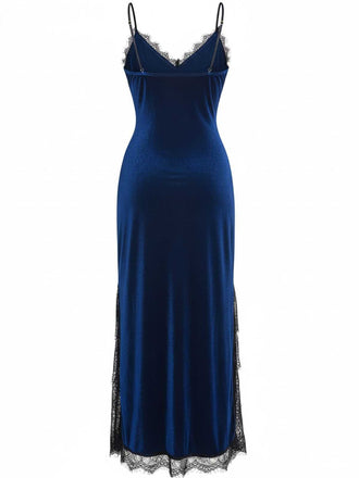 Nuisette en velours et dentelle des années 1960