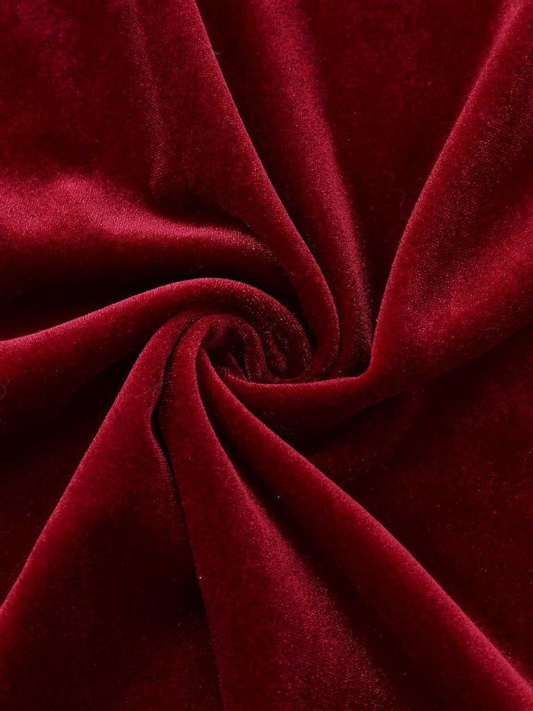 [Prévente] Nuisette rouge en velours et dentelle à fines bretelles années 1940