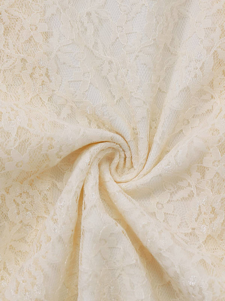 [Prévente] Nuisette en dentelle brodée de fleurs abricot style années 1950