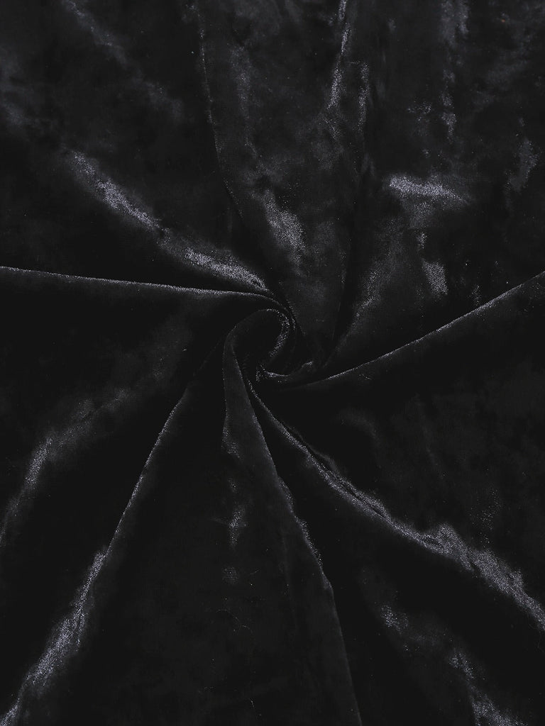 Ensemble pyjama en velours scintillant vert et noir avec col cranté années 1960