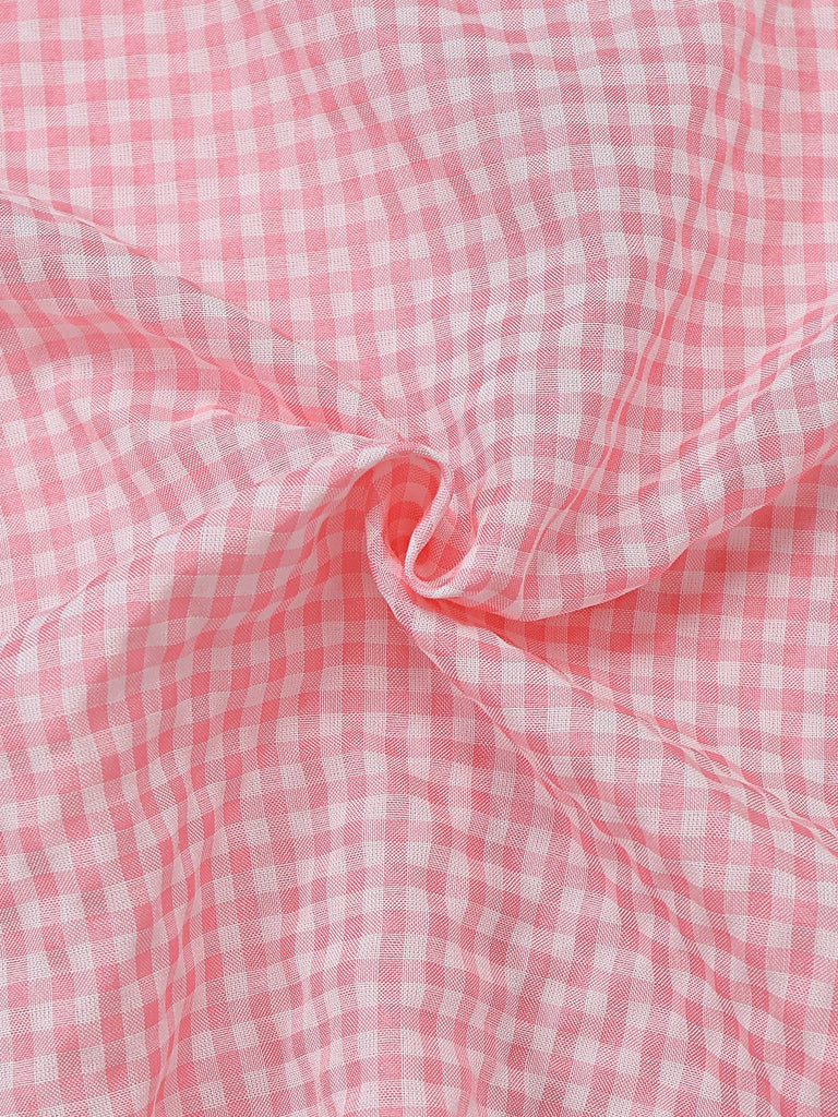 [Prévente] Ensemble pyjama rose carreaux vichy volants et rubans années 50