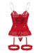 Ensemble de lingerie lacets et nœud en dentelle contrastée années 1970