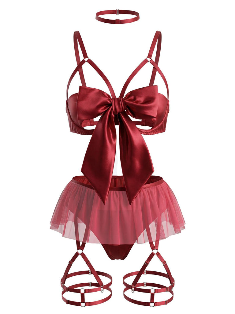 Ensemble pyjama patchwork en maille nœud années 1960