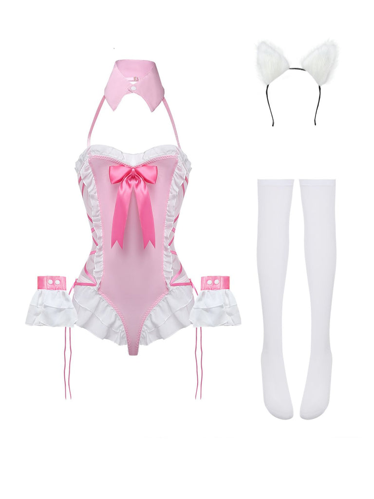 5PCS Bunny Ouvert Body Lingerie Années 1980