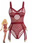 Lingerie en résille transparente à bretelles et chaînes années 1970
