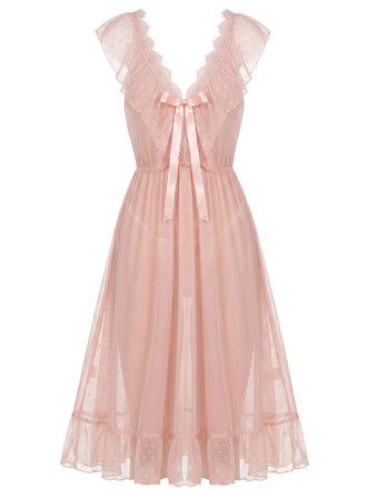Chemise de nuit rose princesse en tulle années 1930
