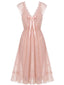 Chemise de nuit rose princesse en tulle années 1930