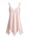 Chemise de Nuit Satin Dentelle Décolleté Arrondi Rose années 30 2