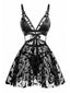 Ensemble de lingerie noir découpes et motif chauve-souris pour Halloween années 70