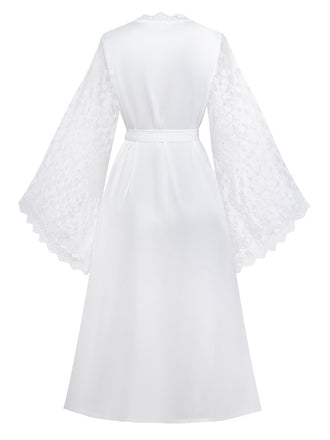 White 1950s Lace Sleepwear Classic Two Piece Set 2