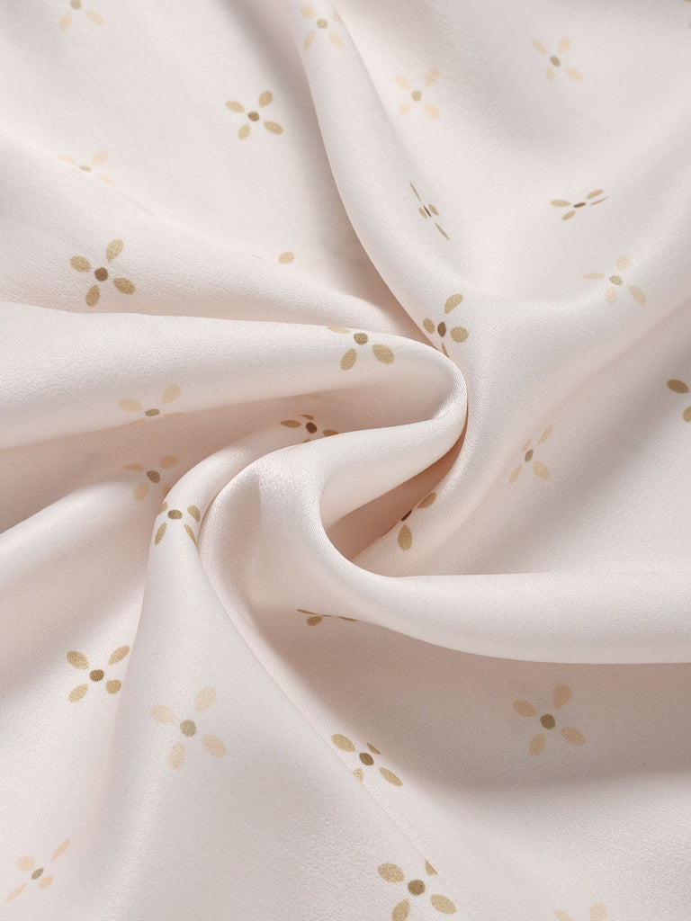 [Prévente] Nuisette Satin Petites Fleurs Convertible Ruched Ourlet Années 1950 9