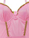 Ensemble 4 Pièces Lingerie Body Tutu Ballet Pailleté Rose Années 60
