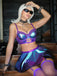 Nuisette Halter Dentelle Holographique Chaîne Lingerie Violet Années 1980 5