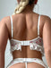 Nuisette Blanc Floral Dentelle Armature Porte-Jarretelles avec Bas Années 1950 5