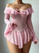 Ensemble 2 Pièces Nuisette Épaules Dénudées Tulle Transparent Années 50