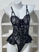 Nuisette Noir Lacé Transparent Dentelle Corset Années 1980 5