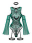 Ensemble de lingerie Whimsigoth motif céleste et épaules dénudées années 80