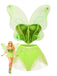 Ensemble pyjama de fée vert métallisé en tulle avec ailes années 1980