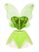 Ensemble pyjama de fée vert métallisé en tulle avec ailes années 1980