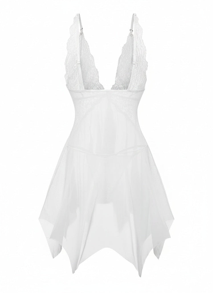 1980s Lace Mesh Sleepwear Classic Nightgown 11