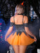 Set Lingerie Sorcière Halloween à Épaules Dénudées Années 1980