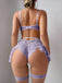 Nuisette dentelle motifs floraux noire années 1960