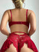 Nuisette dentelle motifs floraux noire années 1960