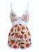 Set Pyjama Babydoll en Dentelle Chat Halloween Années 1950