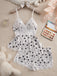 Set Pyjama Babydoll en Dentelle Chat Halloween Années 1950