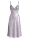 Chemise de Nuit Violette Satin Florale Papillon Dentelle Années 1940
