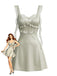 Chemise de Nuit Verte Satin Dentelle à Volants Taille Transparente Années 1950