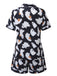 Pyjama Noir Halloween Imprimé Fantôme Chemise & Short Années 1950 3