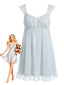 Nuisette babydoll résille volants et nœud années 1950