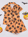 Ensemble pyjama court d’Halloween à imprimé citrouilles années 1940