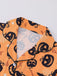 Ensemble pyjama court d’Halloween à imprimé citrouilles années 1940
