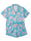 Ensemble de pyjama motifs citrouilles et fantômes d'Halloween années 70