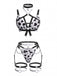 Ensemble lingerie sexy noir et blanc à imprimé vache et bretelles années 1980