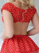 Ensemble lingerie à pois en tulle transparent et épaules dénudées Années 1950