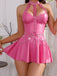 Lingerie babydoll en similicuir à œillets, chaînes et dos nu années 1950 - 9