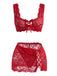 Ensemble lingerie en dentelle florale à laçage croisé années 1950
