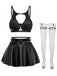 Ensemble lingerie sexy noir à bretelles et découpes années 1950