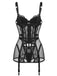 Ensemble lingerie nuisette transparente en dentelle et porte-jarretelles années 1950
