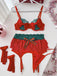 Ensemble lingerie rouge de Noël en dentelle avec porte-jarretelles Années 1950 - 5
