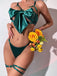 Ensemble lingerie vert à découpes, nœud et fines bretelles années 1930 - 5
