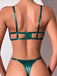 Ensemble lingerie vert à découpes, nœud et fines bretelles années 1930 - 2